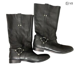 Joie Black Leather Buckle Boots
